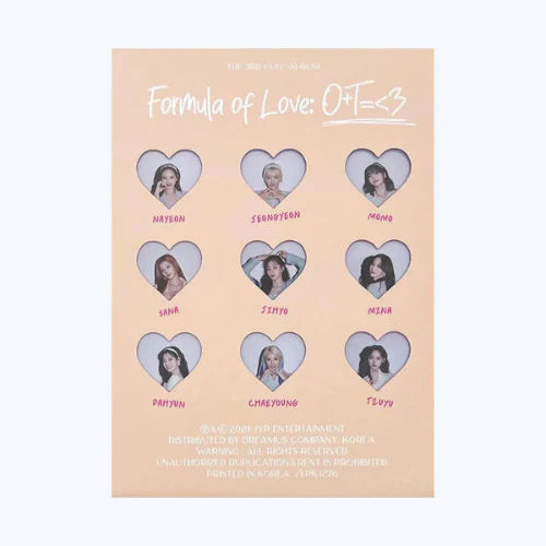 TWICE 3RD ALBUM - FORMULA OF LOVE: O+T=<3 (U.S. EXCLUSIVE)