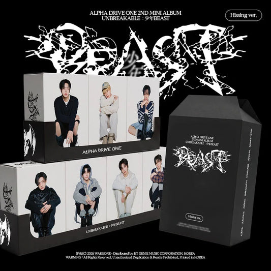 ALPHA DRIVE ONE 2ND MINI ALBUM - UNBREAKABLE : 少年BEAST (HISSING VER. w/POB, RANDOM)